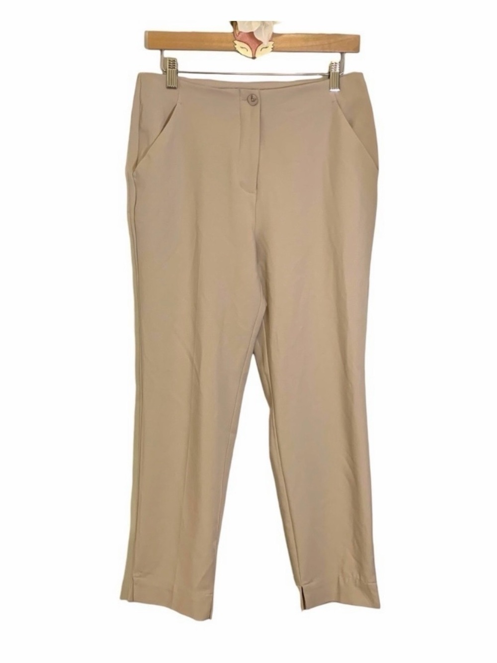Worthington dress pants khaki color slim ankle double button fly size 8